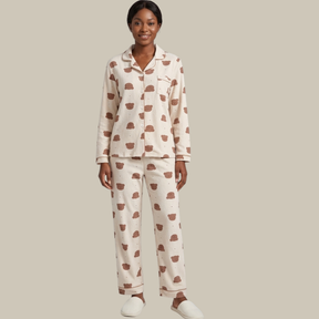 pijama manga comprida; pijama; pijama feminino; pijama de inverno; pijama de botão