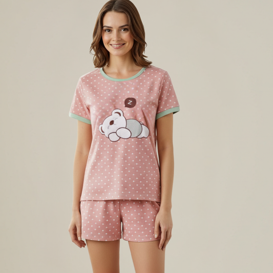 Pijama Feminino Curto Sleeping Bear